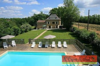 Lovely stone house with separate house, pool and gardens